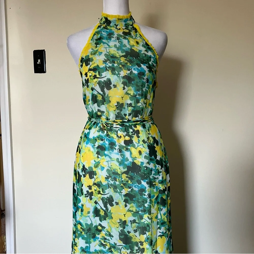 House of Harlow 1960 x Revolve Novia Maxi Dress in Kelly Green Floral size XS - Picture 10 of 13